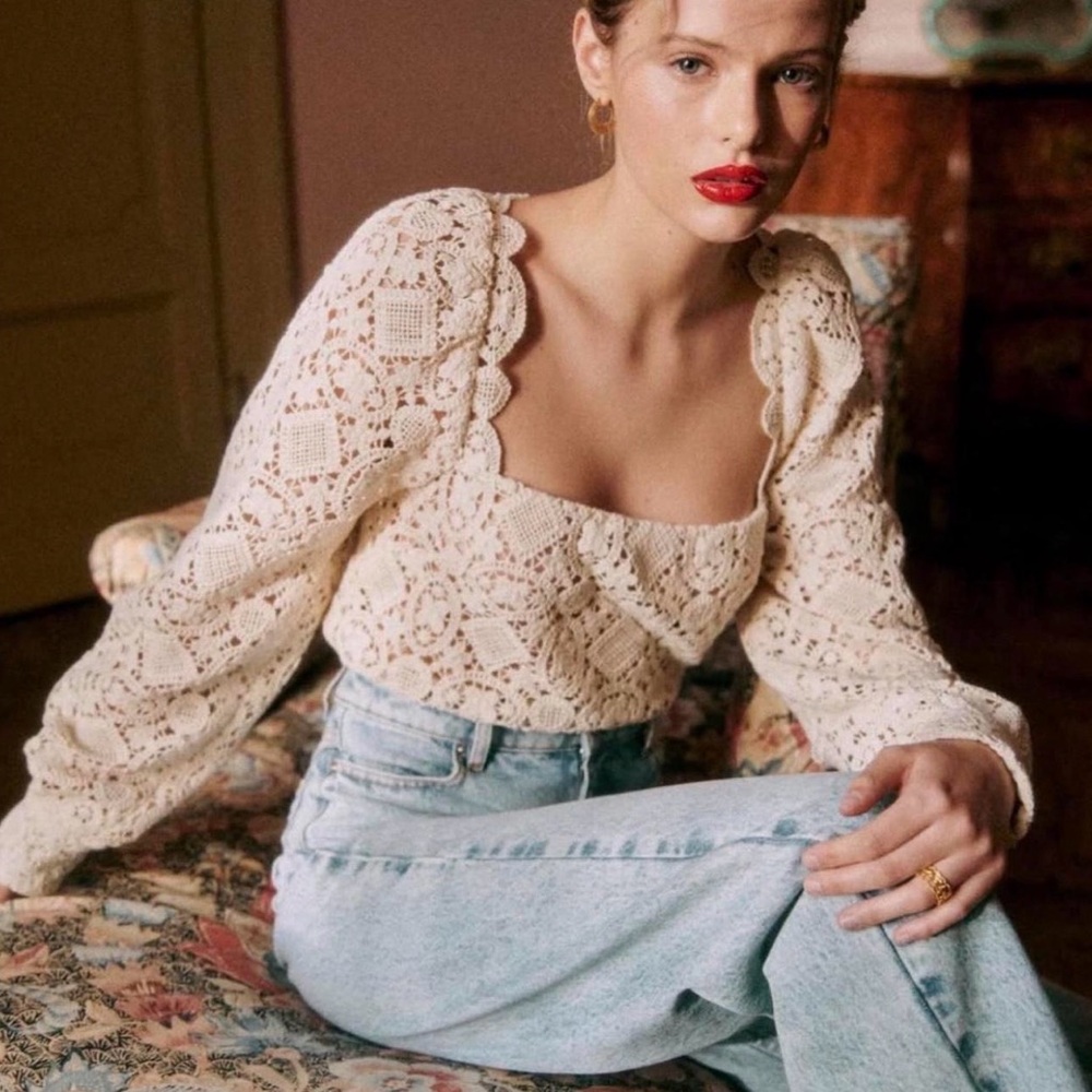 Sezane crochet lace blouse - Picture 2 of 3